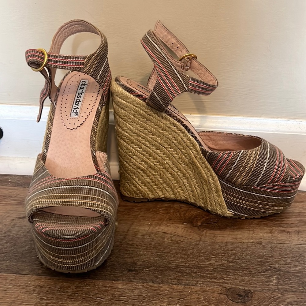 Charles David Wedges with ankle strap